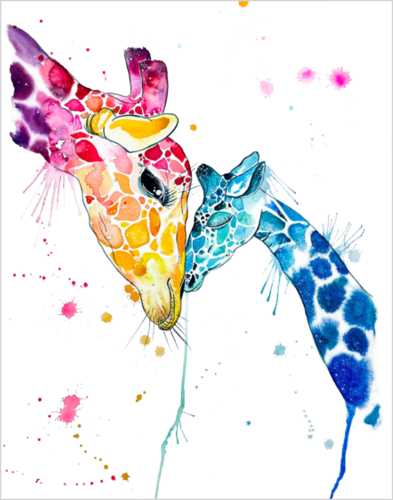 Rainbow Giraffe MotherChild